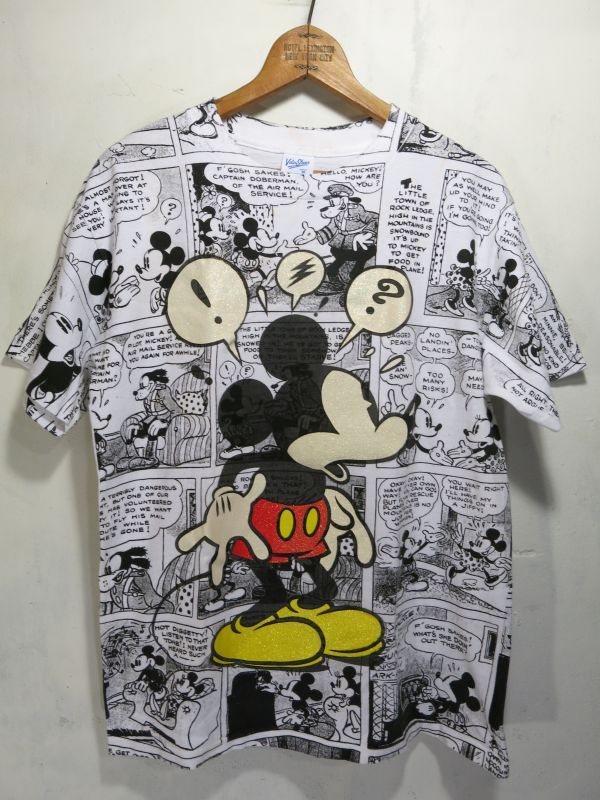 【ヴィンテージ】90s Disney mickey 総柄Tシャツ